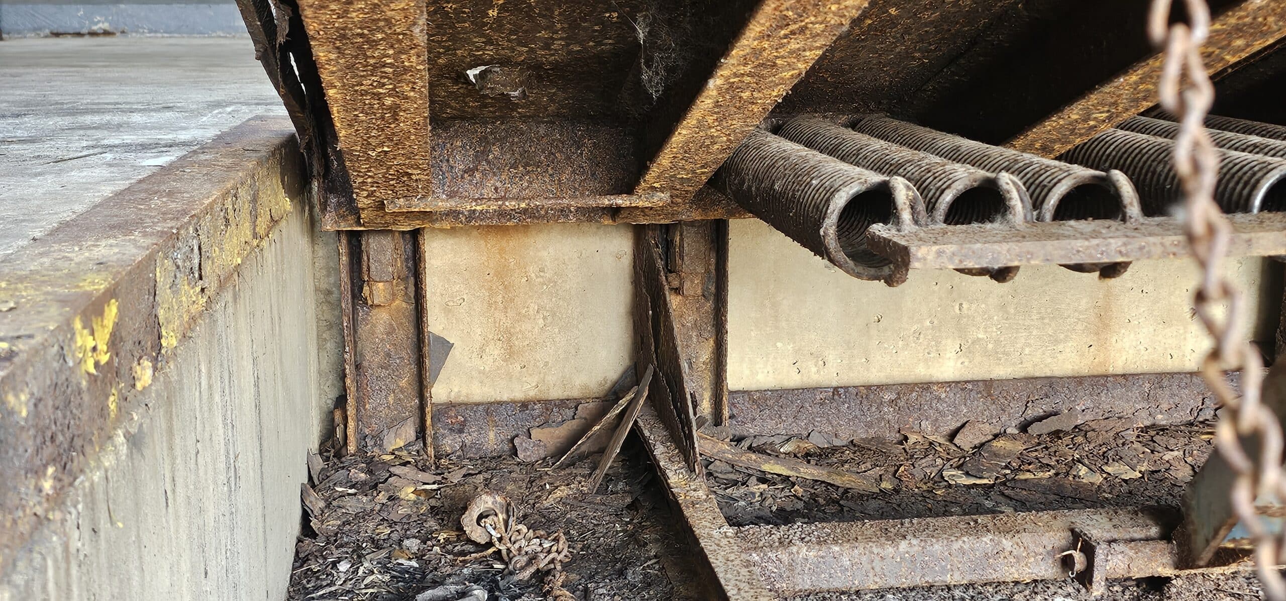 Dirty Rusted Under Dock