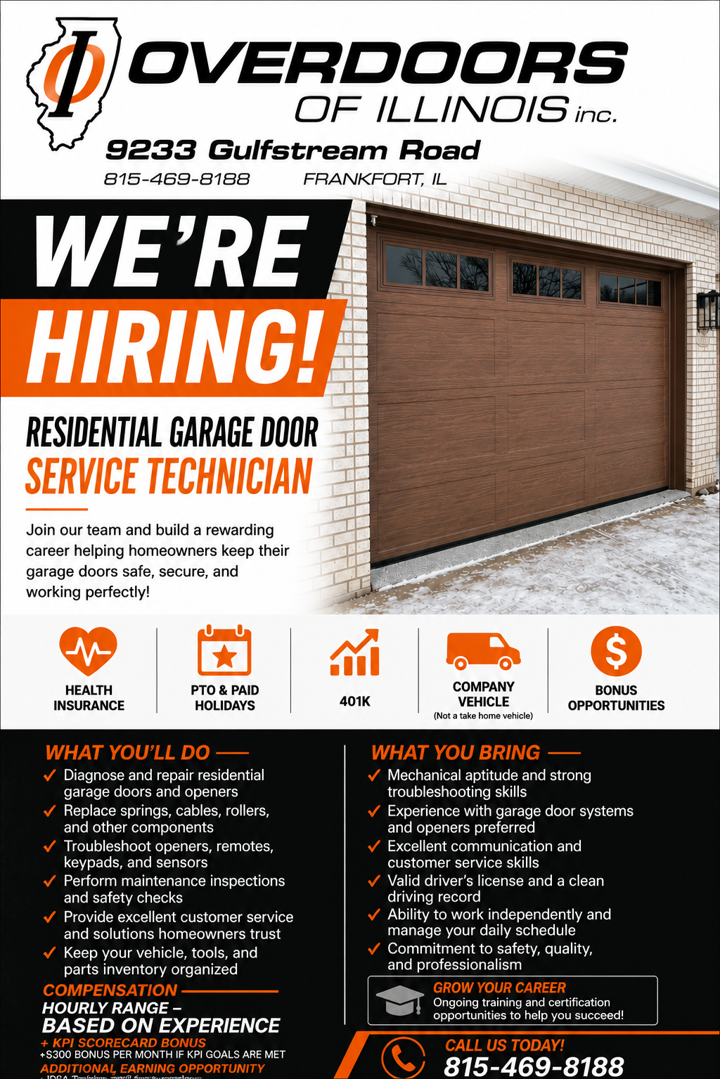 Residential Garage Door Service Technician
