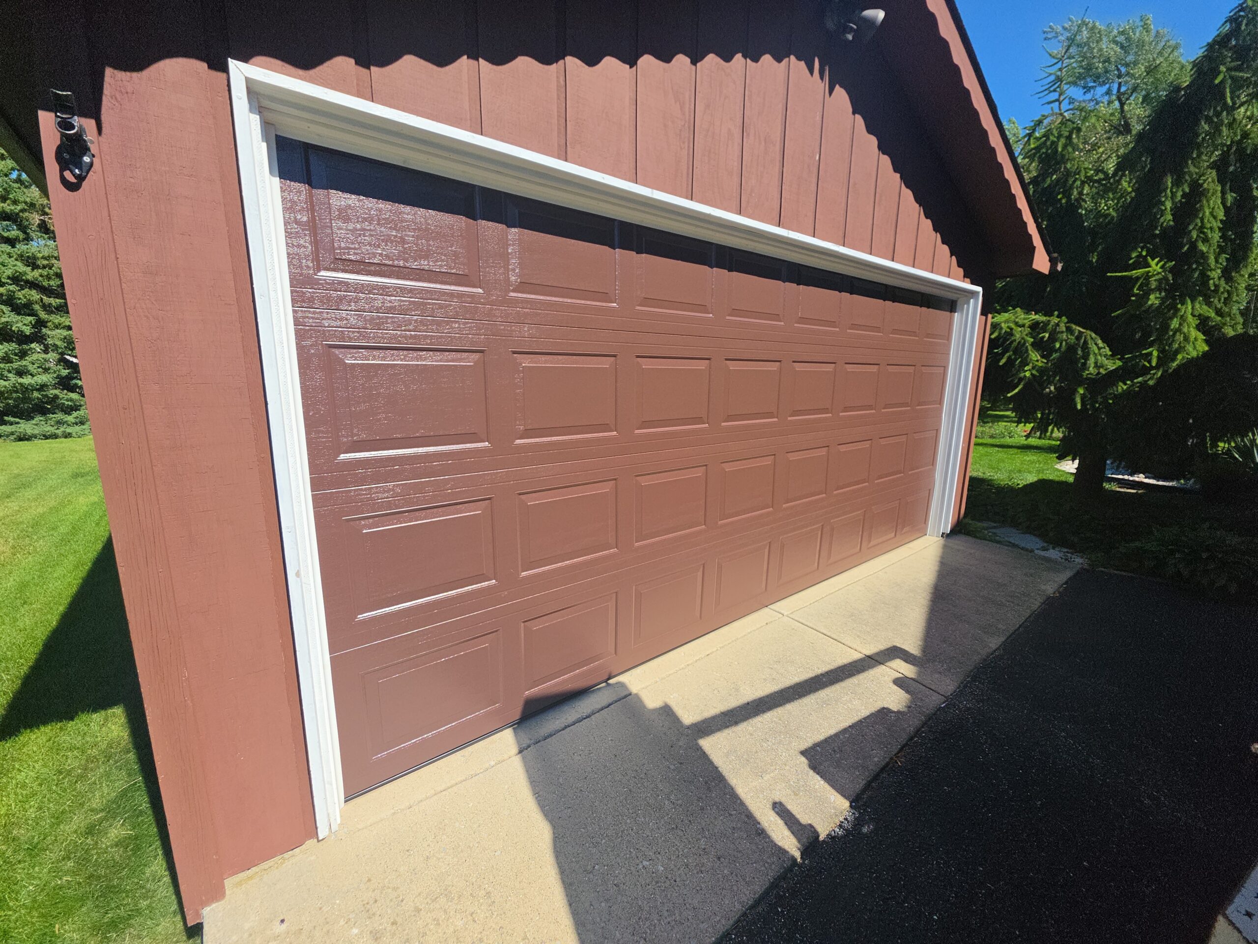 Residential New Door Install (After Photo) Haas 2480 16x7 Raised Standard Panel, Brown Door Collin Yenerich