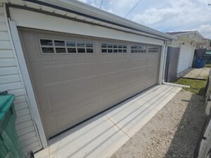 Residential New Door Install Haas 670 Raised Ranch Panel, Sandstone, Ranch Glass Top with Colonial Inserts 12 Collin Yenerich